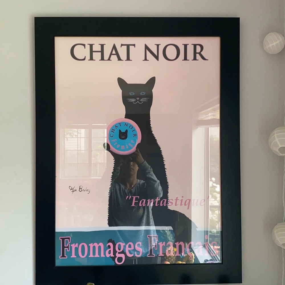 Black Cat art and Frame